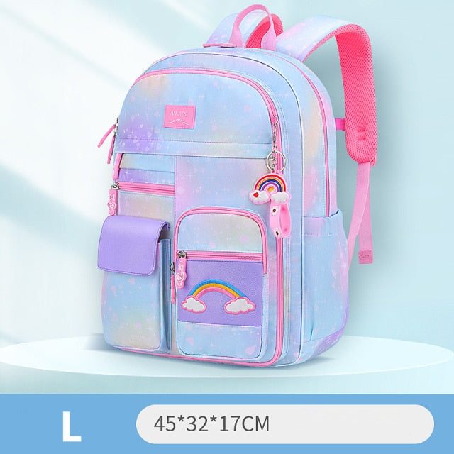 2023 Backpack Colorful Bags for Girls | Princess School Bags Waterproof Children Rainbow Series Schoolbags - LittleCuckoo